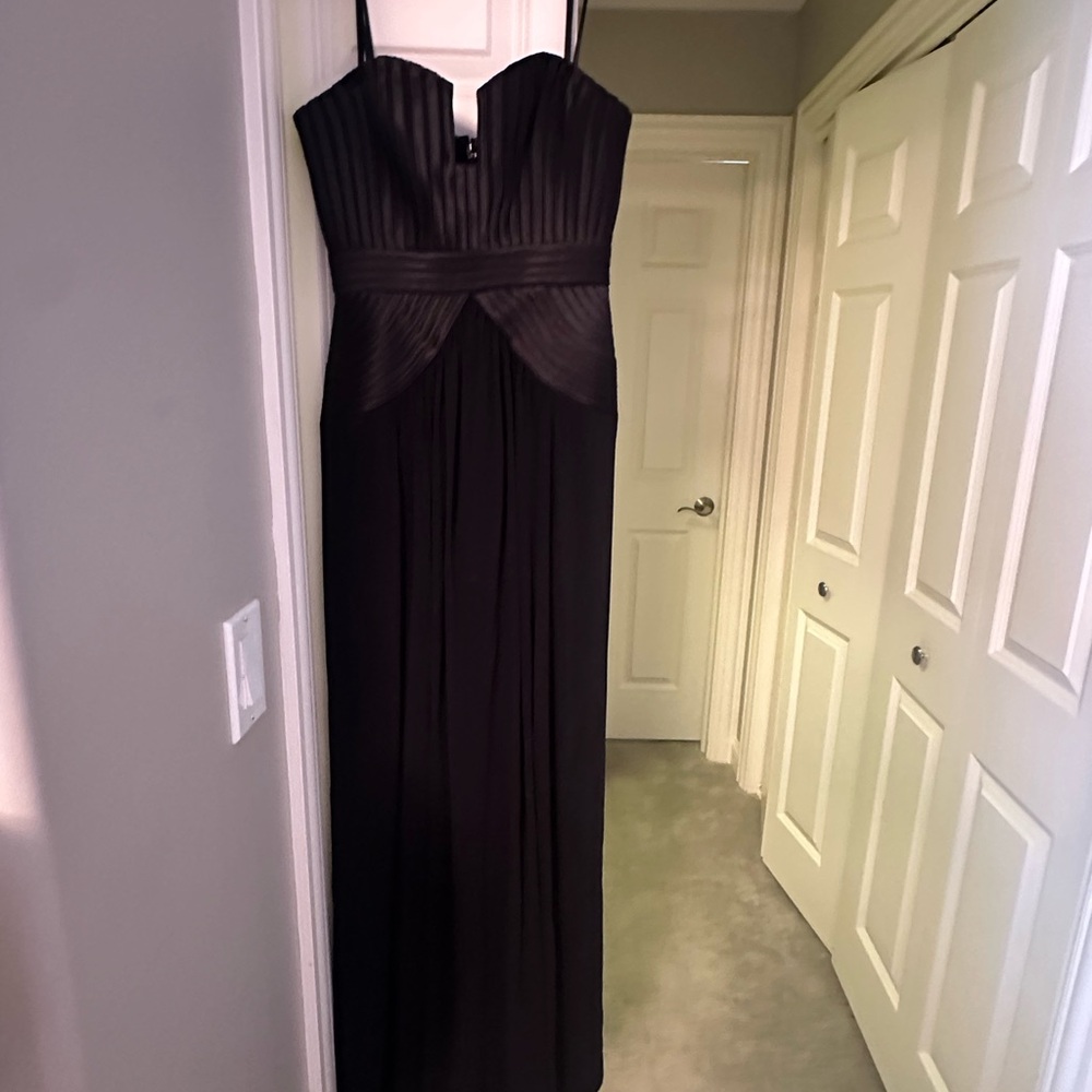 BCBGMaxAzria Black Ruched Strapless Gown